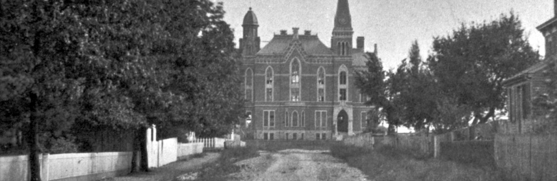 Black and white legacy photo of East College